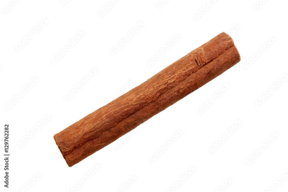 one cinnamon stick isolated on white one cinnamon stick isolated on white