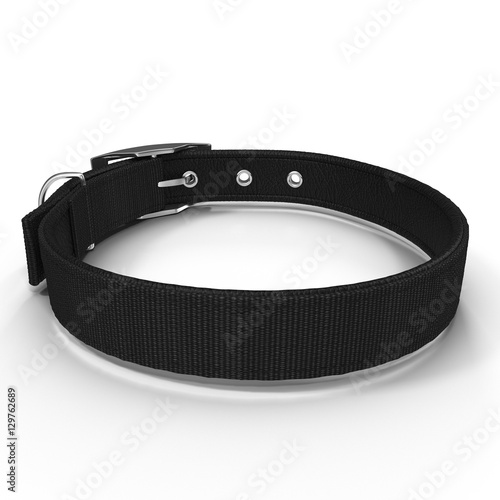 Fotografering New black dog collar isolated on the white. 3D illustration