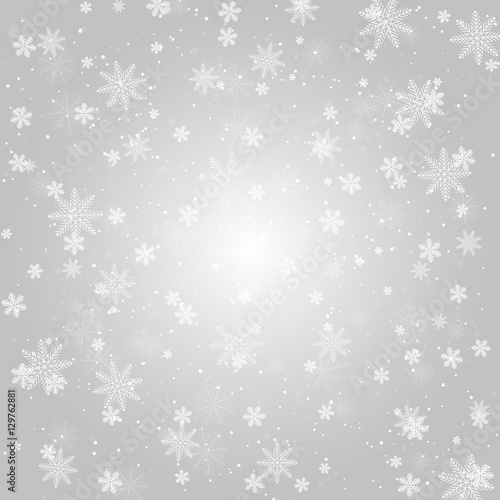 Silver and white snowflake background