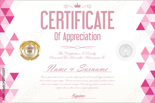Certificate retro design template 
