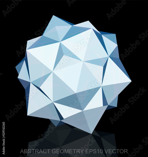 Abstract stereometry: low poly White Dodecahedron. EPS 10, vector.