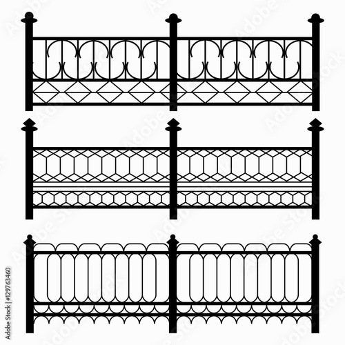fences isolated black symbols collection
