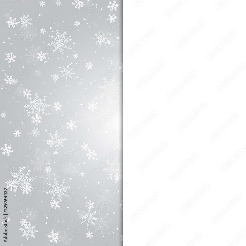Silver and white snowflake background Silver and white snowflake background