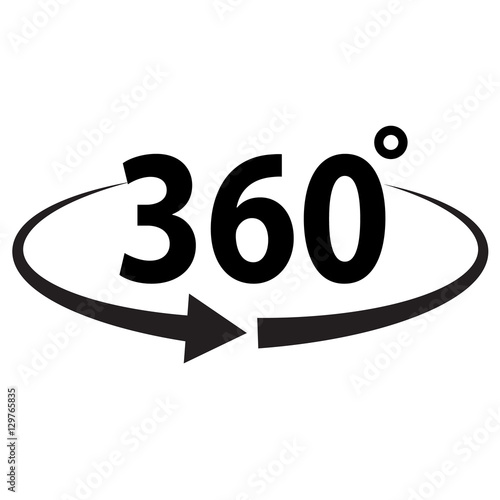 Angle 360 degrees sign icon