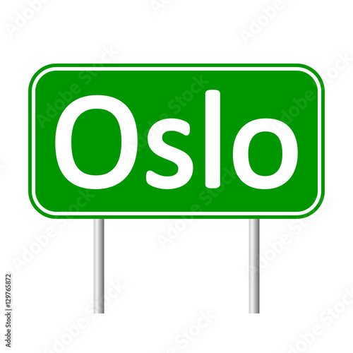 Photography Oslo road sign.