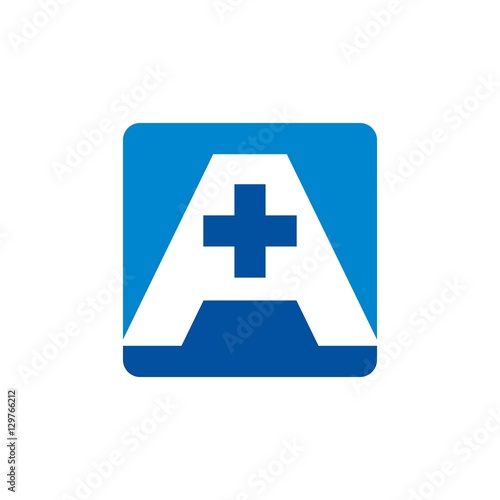 health care logo. letter A logo for medical company. vector icon template.