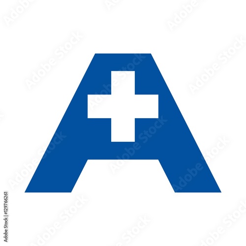 health care logo. letter A logo for medical company. vector icon template.