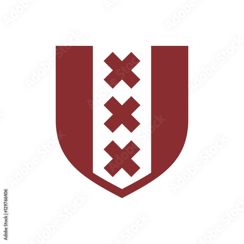 amsterdam netherland shield. amsterdam coat of arm. vector symbol.