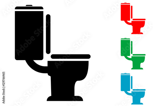 Icono plano WC en varios colores