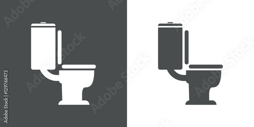 Icono plano WC gris y blanco
