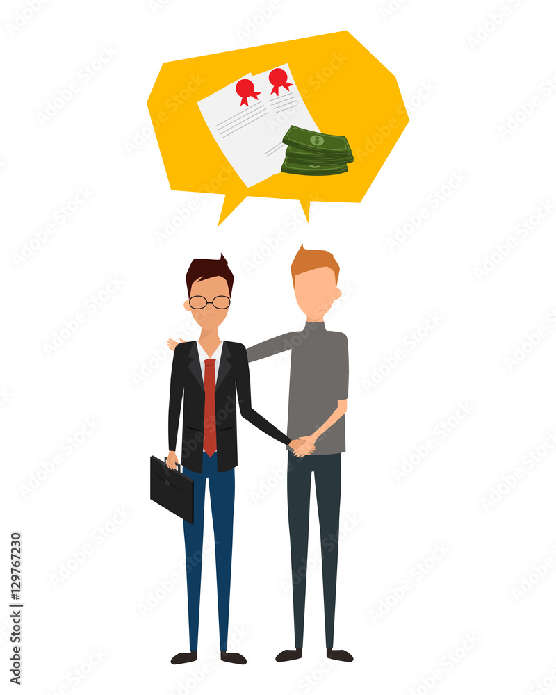 Obraz premium Two business man handshaking on deals. Business people character.