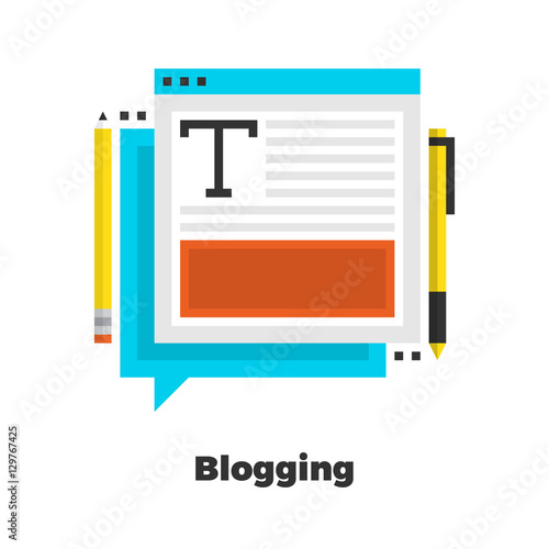 Blogging Flat Illustration.