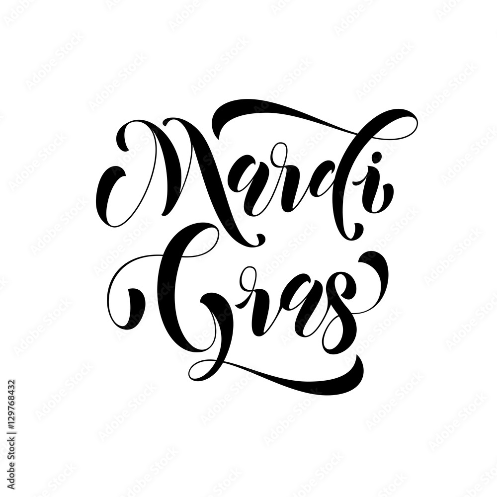 Mardi Gras carnival calligraphy lettering Mardi Gras carnival calligraphy lettering