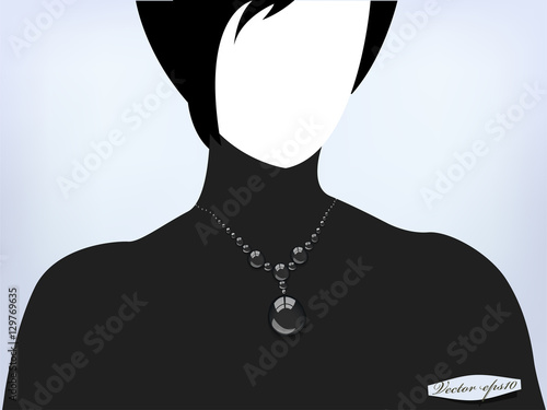 Beautiful necklace made from transparent water drop on the neck
