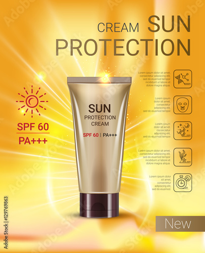 Vector Illustration with sun protection tube.