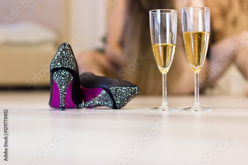 Sex after a Christmas party, quick sex concept.