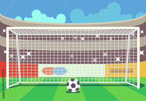 Vector soccer stadium and ball illustration