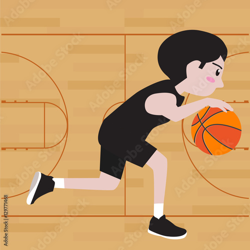 basketball player cartoon vector illustration