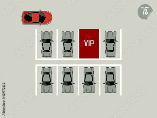vip concept, red vip parking lot
