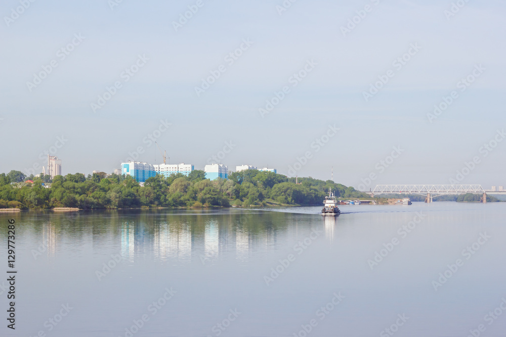 Вид на город Коломну с реки Ока, Россия