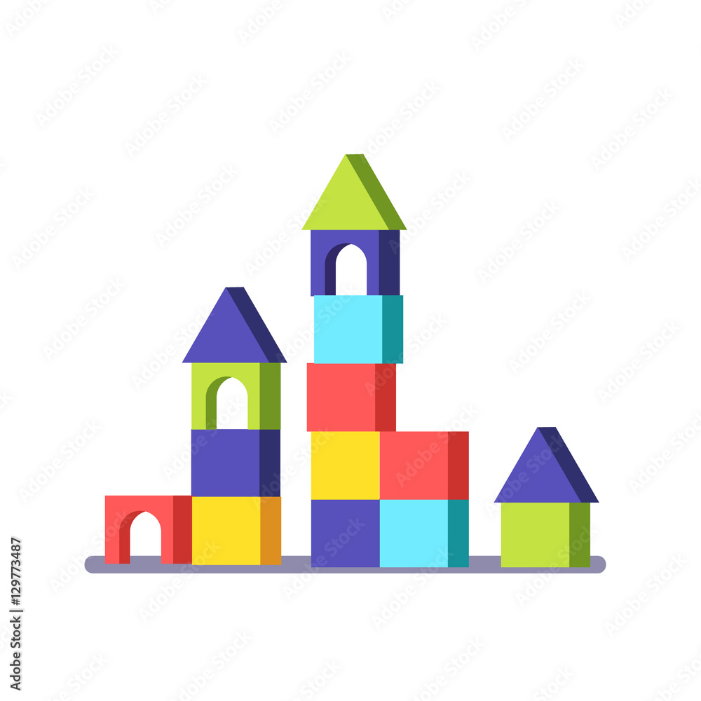 Wooden block building game castle Stock Vector Adobe Stock