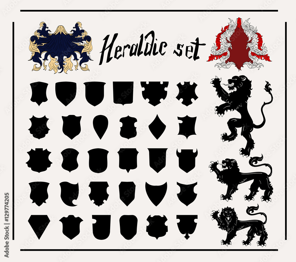 Fototapeta premium Vector Heraldic Set