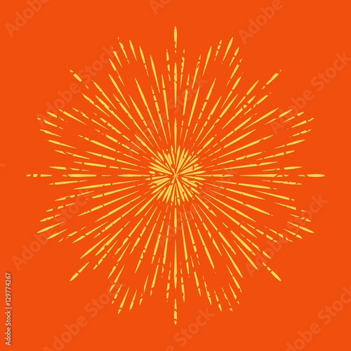 Abstract ray of the sun decoration element