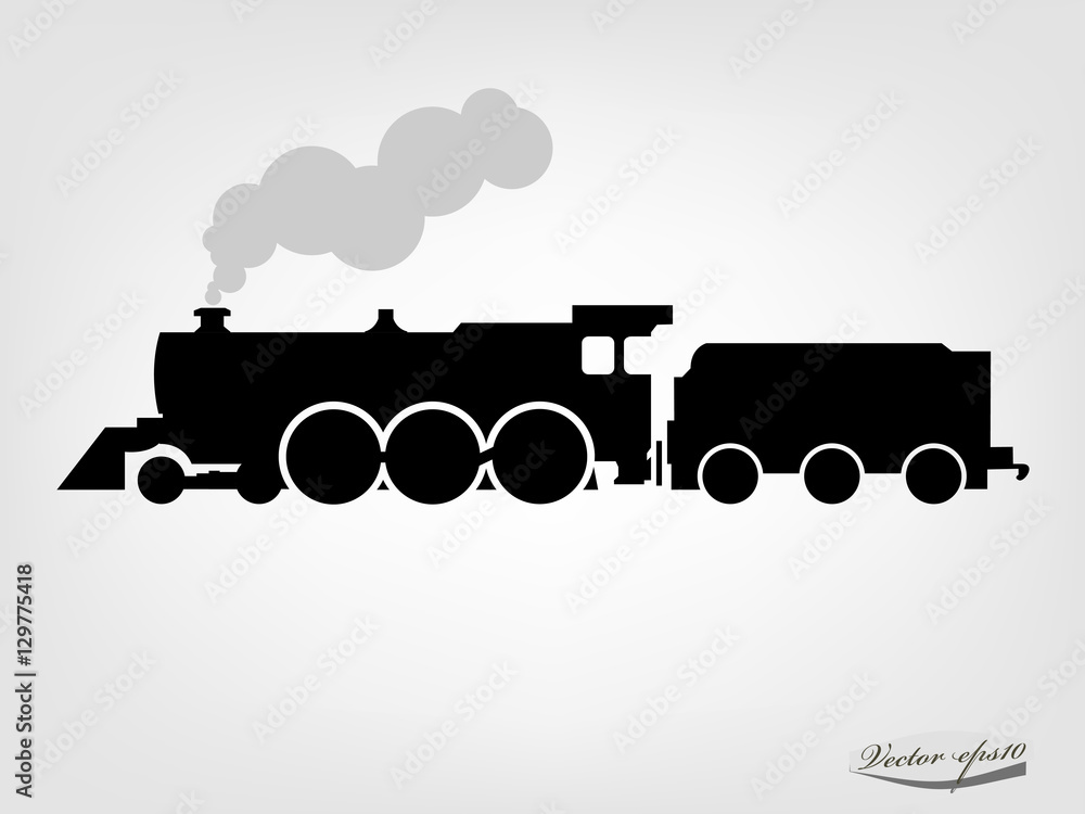 graphic design vector of Steam locomotive silhouette
