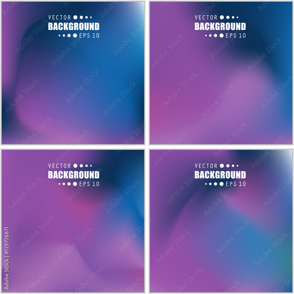 Abstract Creative concept vector multicolored blurred background set. For Web and Mobile Applications, art illustration template design, business infographic and social media, modern decoration