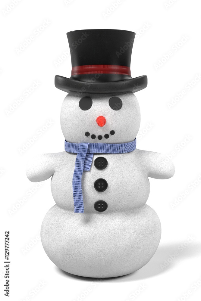 realistic 3d render of snowman realistic 3d render of snowman