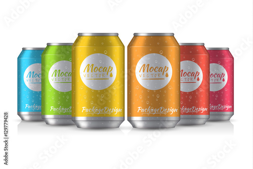 Aluminium bank. Mock up vector illustration.