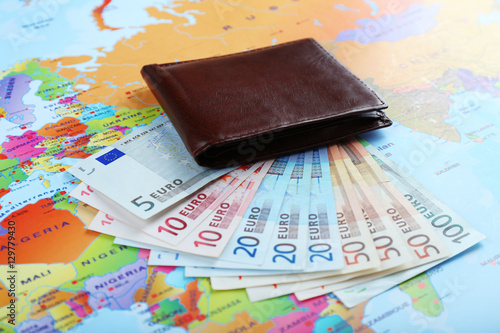 Male wallet and Euro bankno...