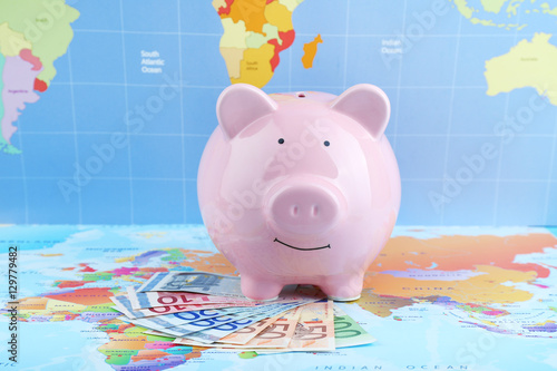 Pig money box and Euro bank...