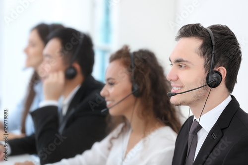 Call center operators at work