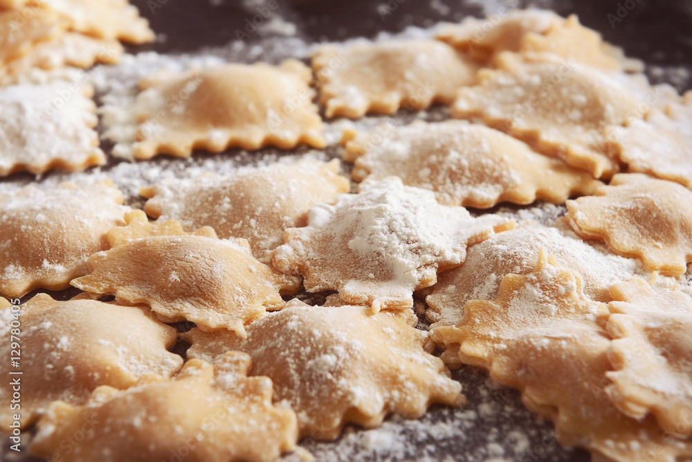Uncooked ravioli, close up Uncooked ravioli, close up
