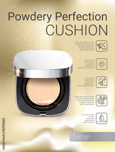 Vector Illustration with powder cushion container.