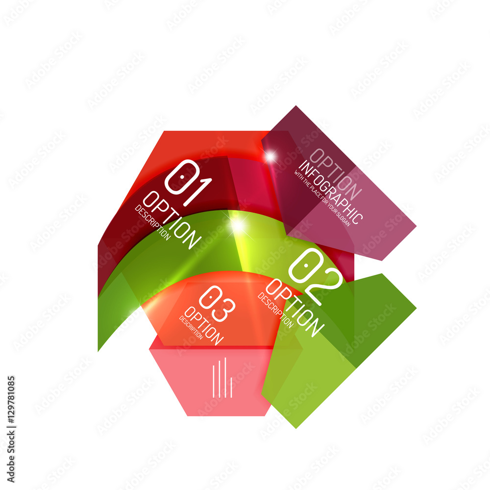 Vector geometric abstract background template for infographics Stock ...