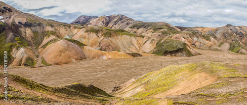 Dramatic multicoloured mountains at Landmannalaugar,Iceland