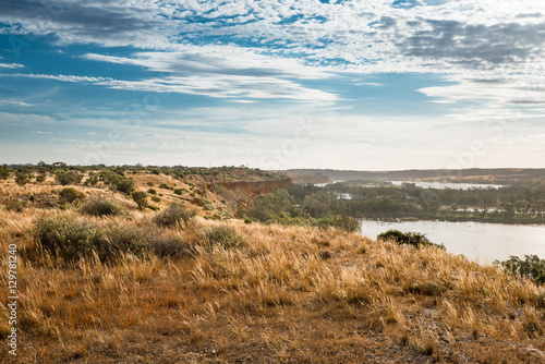 Cliff top Murray River view at Big Beng lookout © mastersky