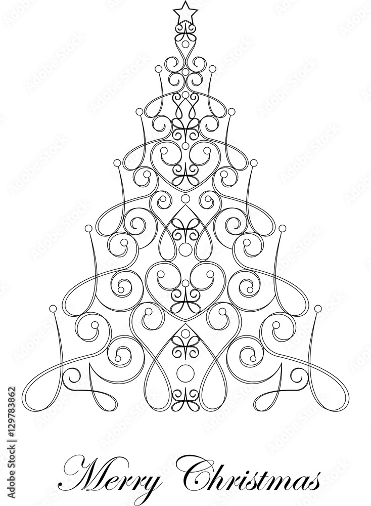 Sapin de Noël décoré et original Stock Vector | Adobe Stock