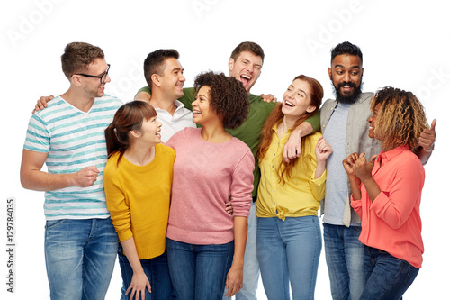 international group of happy laughing people