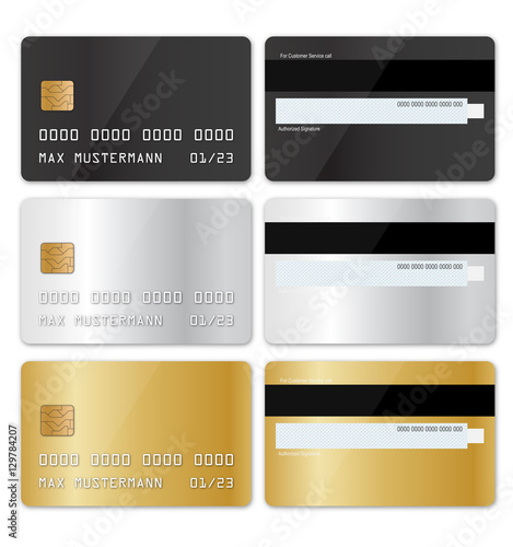 Scheckkarten Set - schwarz - gold - silber