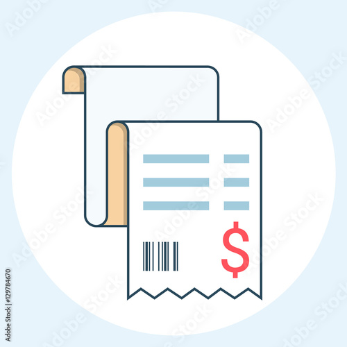 Vector sales receipt, line icon