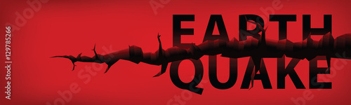 Fotografiet earthquake banner vector