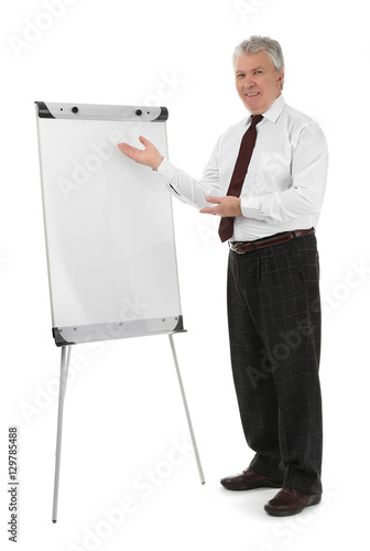 Senior businessman with fli...
