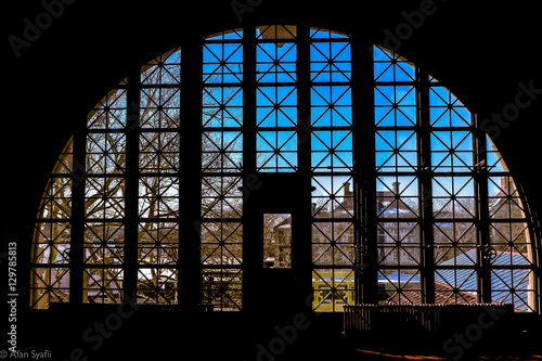 Vintage Window shows a beautiful winter scenery