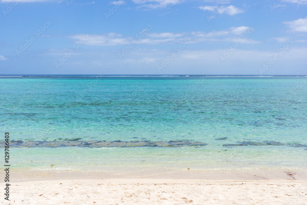 Idyllic beach on the coast of Mauritius