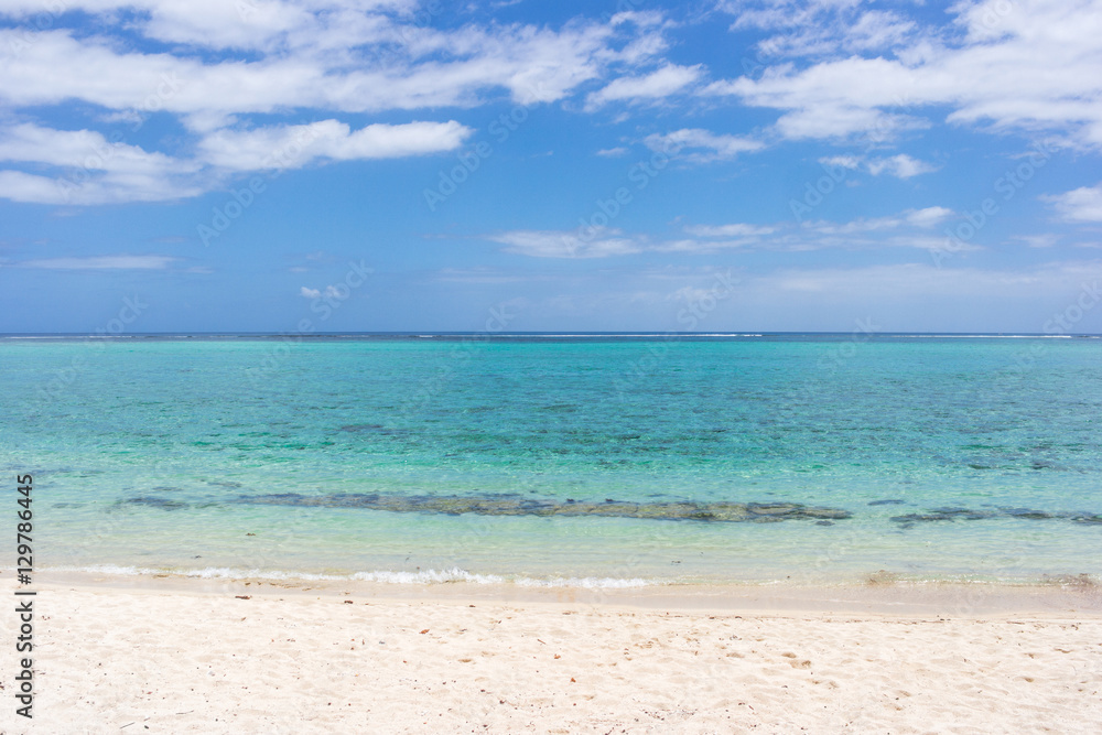 Idyllic beach on the coast of Mauritius Idyllic beach on the coast of Mauritius