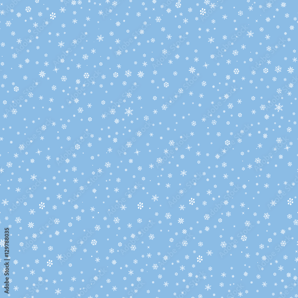 Snow winter holiday background. Snowflakes texture. Snow falling seamless pattern Snow winter holiday background. Snowflakes texture. Snow falling seamless pattern