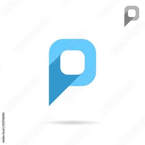 P letter icon, pointer sign